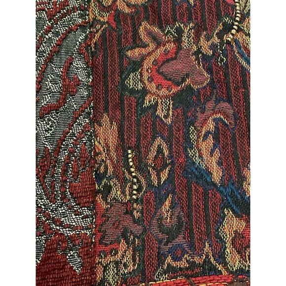 Chicos Patchwork Jacket Size 1 Multicolor Floral Tapestry Button Lined 46% VISCO - Picture 9 of 15